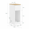 SoBuy FBT111-E-WN Table de Chevet Étroite avec USB et Type-C – Largeur 20 cm