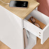 SoBuy FBT111-E-WN Table de Chevet Étroite avec USB et Type-C – Largeur 20 cm