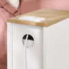 SoBuy FBT111-E-WN Table de Chevet Étroite avec USB et Type-C – Largeur 20 cm