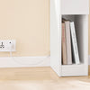 SoBuy FBT111-E-WNx2 Lot de 2 Tables de Chevet Slim 20 cm avec Station de Charge Intégrée, Prise + USB + Type-C, Tiroir et Étagère – Blanc