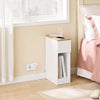 SoBuy FBT111-E-WNx2 Lot de 2 Tables de Chevet Slim 20 cm avec Station de Charge Intégrée, Prise + USB + Type-C, Tiroir et Étagère – Blanc