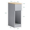 SoBuy FBT111-HG Table de Chevet Fine avec Tiroir et Étagère – L20 × P35 × H60 cm, Gris