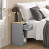 SoBuy FBT111-HG Table de Chevet Fine avec Tiroir et Étagère – L20 × P35 × H60 cm, Gris