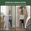 SoBuy FBT111-HG Table de Chevet Fine avec Tiroir et Étagère – L20 × P35 × H60 cm, Gris