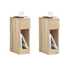 SoBuy FBT111-Nx2 Table de Chevet Étroite Lot de 2 Table d'Appoint Fine avec Tiroir et Étagère Table de Nuit Bout de Canapé Ch