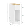 SoBuy FBT111-W Table de chevet étroite 20 cm avec tiroir design et étagère – Table de nuit slim blanche