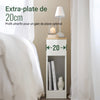SoBuy FBT111-WNx2 Lot de 2 Tables de Chevet Étroites 20 cm – Gain de Place, Tiroir et Étagère
