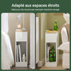 SoBuy FBT111-WN Table de Chevet Étroite 20 cm avec Tiroir et Étagère – Bois Noyer, 60 cm