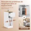 SoBuy FBT111-W Table de chevet étroite 20 cm avec tiroir design et étagère – Table de nuit slim blanche