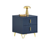 SoBuy FBT115-B Table de Chevet, Table de Nuit avec 2 tiroirs, Table d’appoint Moderne pour Chambre et Salon, Bleu L40 x P40 x