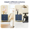 SoBuy FBT115-B Table de Chevet avec 2 Tiroirs, MDF Laqué Bleu et Pieds Métal Doré – L40×P40×H47 cm, Charge 25 kg, Style Moderne
