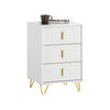 SoBuy FBT115-L-W Table de Chevet - Table de Nuit avec 3 tiroirs, Table d'appoint pour Chambre à Coucher - Meuble de Rangement