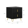 SoBuy FBT115-SCHx2 Lot de 2 Table de Chevet - Table de Nuit avec 2 tiroirs, Table d'appoint pour Chambre à Coucher - Meuble de Rangement Moderne, Noir L40 x P40 x H47 cm