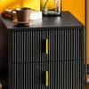 SoBuy FBT115-SCH Table de Chevet - Table de Nuit avec 2 tiroirs, Table d'appoint pour Chambre à Coucher - Meuble de Rangement Moderne, Noir, L40 x P40 x H47 cm