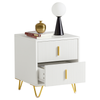 SoBuy FBT115-W Table de Chevet - Table de Nuit avec 2 tiroirs, Table d'appoint pour Chambre à Coucher - Meuble de Rangement M