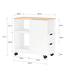 SoBuy FBT130-WN Bout de Canapé, Table d'appoint avec 2 Tiroirs, Compartiment Ouvert, Meuble de Rangement à roulettes, Chariot pour Salon, Bureau, Chambre, Blanc, L60xP30xH60cm