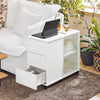SoBuy FBT141-W Bout de Canapé, Table d'appoint Roulante, Table Basse, Table à Café avec 3 Tiroir, pour Salon, Bureau, Chambre