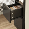 Prévente SoBuy FBT149-SCH Table de Chevet Étroite 20 cm, Table d'Appoint Fine avec 2 Tiroirs et Compartiment Ouvert, Chevet de Lit pour Petit Espace, côté canapé ou lit, 20x35x60 cm Noir