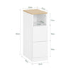 SoBuy FBT149-WN Table de Chevet Étroit 20 cm, 2 Tiroirs et Étagère – Table de Nuit Slim Gain de Place, Blanc Naturel