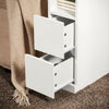 SoBuy FBT149-WN Table de Chevet Étroit 20 cm, 2 Tiroirs et Étagère – Table de Nuit Slim Gain de Place, Blanc Naturel