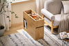 SoBuy FBT158-N Table de Chevet avec Plateau Amovible et Tiroir, Gain de Place, pour Salon et Chambre, Rangement Optimisé, Compact – L25×P70×H55 cm, Naturel