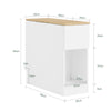 SoBuy FBT162-WN Table d'Appoint Étroite 65×25×60 cm – 1 Compartiment, 2 Tiroirs, Charnières Silencieuses, Blanc et Naturel