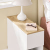 SoBuy FBT162-WN Table d'Appoint Étroite 65×25×60 cm – 1 Compartiment, 2 Tiroirs, Charnières Silencieuses, Blanc et Naturel
