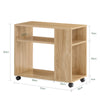 SoBuy FBT34-N Table d’Appoint avec Roulettes et 2 Niveaux, Mobile, Rangement Optimisé, Design Fonctionnel, Usage Quotidien, Pratique – L70×P35×H60 cm, Naturel