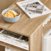 SoBuy FBT34-N Table d’Appoint avec Roulettes et 2 Niveaux, Mobile, Rangement Optimisé, Design Fonctionnel, Usage Quotidien, Pratique – L70×P35×H60 cm, Naturel
