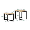 SoBuy FBT42-N Tables Basses Gigognes, Lot de 2 Tables d'Appoint Empilables, Style Industriel, Effet Bois avec Structure Métal Noir