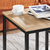SoBuy FBT42-N Tables Basses Gigognes, Lot de 2 Tables d'Appoint Empilables, Style Industriel, Effet Bois avec Structure Métal Noir