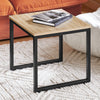 SoBuy FBT42-N Tables Basses Gigognes, Lot de 2 Tables d'Appoint Empilables, Style Industriel, Effet Bois avec Structure Métal Noir
