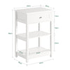 SoBuy FBT46-W Table de Chevet avec 1 Tiroir & 2 Étagères, Table d'appoint Moderne, Blanche, L45 x P30 x H68cm