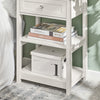 SoBuy FBT46-W Table de Chevet avec 1 Tiroir & 2 Étagères, Table d'appoint Moderne, Blanche, L45 x P30 x H68cm