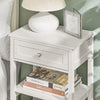 SoBuy FBT46-W Table de Chevet avec 1 Tiroir & 2 Étagères, Table d'appoint Moderne, Blanche, L45 x P30 x H68cm