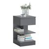 SoBuy FBT49-HG Table de Chevet - Table de Nuit avec 1 tiroir et 2 étagères, Table d'appoint pour Chambre à Coucher - Meuble d