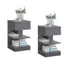 SoBuy FBT49-HGx2 Lot de 2 Table de Chevet - Table de Nuit avec 1 tiroir et 2 étagères, Table d'appoint pour Chambre à Coucher