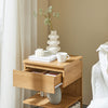 SoBuy FBT49-N Table de Chevet - Table de Nuit avec 1 tiroir et 2 étagères, Table d'appoint pour Chambre à Coucher - Meuble de Rangement Moderne L39 x P39 x H65 cm Naturel