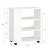 SoBuy FBT68-W Bout de Canapé Table Roulante avec Étagères de Rangement Bibliothèque à roulettes