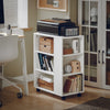 SoBuy FBT68-W Bout de Canapé Table Roulante avec Étagères de Rangement Bibliothèque à roulettes