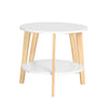 SoBuy FBT75-W Set de 2-Blanc et Bois Ronde Table d'Appoint Table Basse Ronde Guéridon