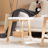 SoBuy FBT75-W Set de 2-Blanc et Bois Ronde Table d'Appoint Table Basse Ronde Guéridon