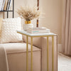SoBuy FBT87-G Table d’Appoint Moderne Bout de canapé à Café Table de Chevet Effet Marbre