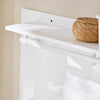 SoBuy FHK36-W Porte-Manteau Mural avec Étagère et 4 Crochets – 100×20×70 cm, Charge 21 kg, MDF E1, Blanc