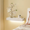 Prévente SoBuy FHK38-W Étagère Murale Flottante avec Tiroir et LED – L60 × P20 × H8 cm, Blanc