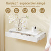 Prévente SoBuy FHK38-W Étagère Murale Flottante avec Tiroir et LED – L60 × P20 × H8 cm, Blanc