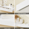 Prévente SoBuy FHK38-W Étagère Murale Flottante avec Tiroir et LED – L60 × P20 × H8 cm, Blanc