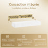 Prévente SoBuy FHK38-W Étagère Murale Flottante avec Tiroir et LED – L60 × P20 × H8 cm, Blanc