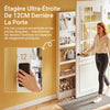 SoBuy FHK39-W Porte-Manteaux Mural Ultra-Fin avec Étagère à Chaussures – Vestiaire Design 12 cm – 70×12×190 cm, Blanc