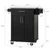 Prévente SoBuy FKW110-SCH Desserte Cuisine à Roulettes 90 cm avec Plan de Travail Inox, Tiroir et Placard – 4 Roulettes dont 2 Freinées, Noir